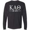 Kappa Alpha Theta Custom Greek Lettered Long Sleeve T-Shirt(Black)