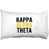 Kappa Alpha Theta Name Stack Pillow Cover White w/Black/Gold Imprint Color
