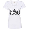 Kappa Alpha Theta V-Neck T-Shirt(White)