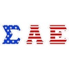 Sigma Alpha Epsilon SAE American Flag Greek Letter Sticker