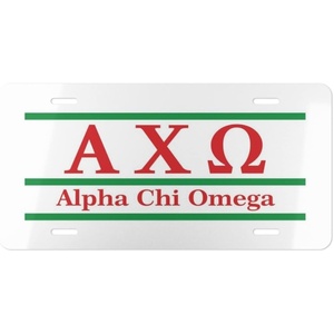 Alpha Chi Omega Lettered Lines License Covers