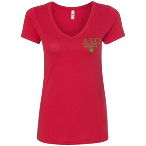 Alpha Chi Omega Mom Ideal V-Neck(Red)