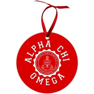 Alpha Chi Omega Shield Christmas Ornaments