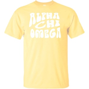Alpha Chi Omega Sorority Shag T-Shirt(Maize)