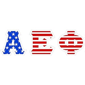 Alpha Epsilon Phi American Flag Greek Letter Sticker