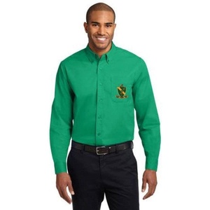 Alpha Gamma Rho Crest – Shield Long Sleeve Oxford(Court Green)
