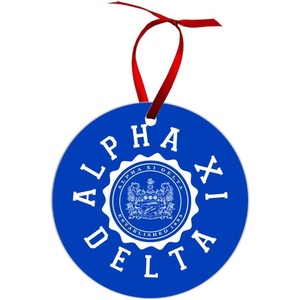 Alpha Xi Delta Shield Christmas Ornaments
