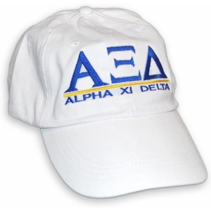 Alpha Xi Delta World Famous Line Hat White