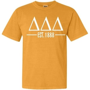 Delta Delta Delta Custom Greek Lettered Short Sleeve T-Shirt(Citrus)