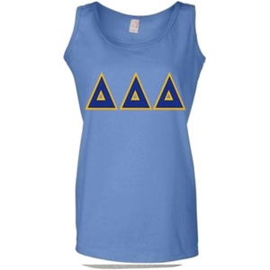 Delta Delta Delta Lettered Ladies Tank Top(Blue)