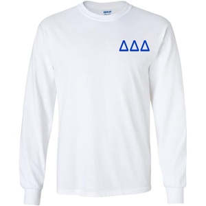 Delta Delta Delta World Famous Crest Long Sleeve T-Shirt(White)