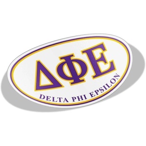 Delta Phi Epsilon Greek Letter Oval Decal