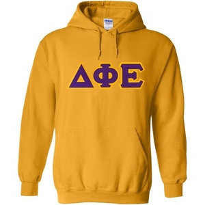 Delta Phi Epsilon Lettered Hooded Sweatshirt(Athletic Gold)