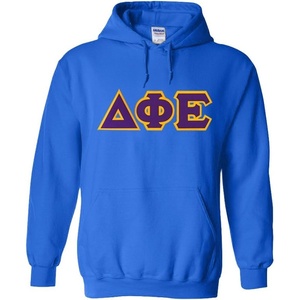 Delta Phi Epsilon Lettered Hooded Sweatshirt(Royal Blue)