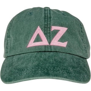 Delta Zeta Lettered Premium Pastel Hat(Forest Green)