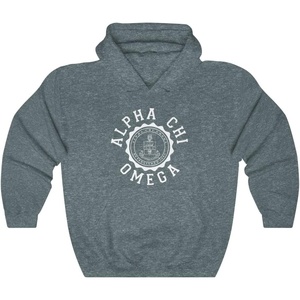 Greekgear Alpha Chi Omega Unisex College Seal Hoodie(Dark Heather)