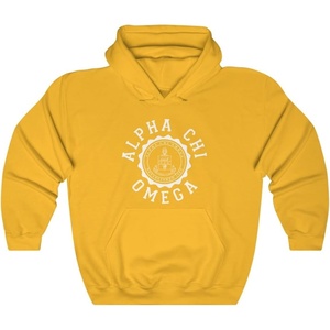 Greekgear Alpha Chi Omega Unisex College Seal Hoodie(Gold)