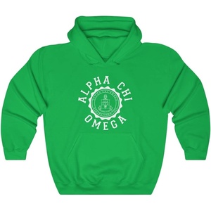 Greekgear Alpha Chi Omega Unisex College Seal Hoodie(Irish Green)