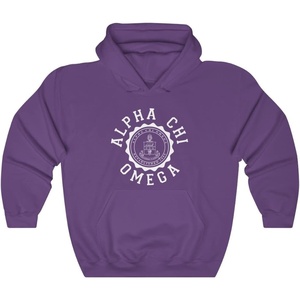 Greekgear Alpha Chi Omega Unisex College Seal Hoodie(Purple)