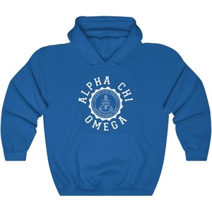 Greekgear Alpha Chi Omega Unisex College Seal Hoodie(Royal)