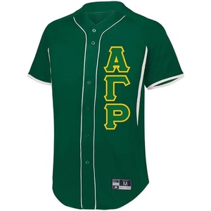 Greekgear Alpha Gamma Rho Lettered Baseball Jersey(Forest/White)