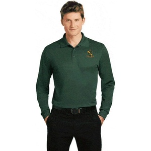 Greekgear Alpha Gamma Rho Patch Long Sleeve Polo(Dark Green)