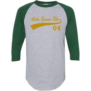 Greekgear Alpha Gamma Rho Tail Year Raglan(Grey W/Dark Green)