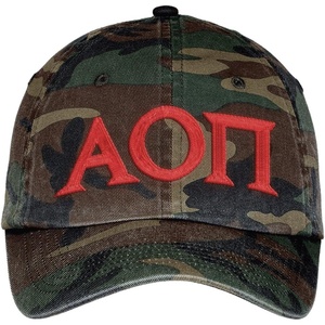 Greekgear Alpha Omicron PI AOII Lettered Camouflage Hat Military Camo