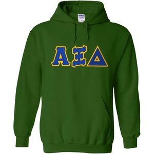 Greekgear Alpha Xi Delta Lettered Hooded Sweatshirt(Forest Green)