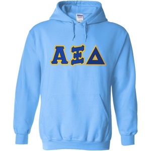 Greekgear Alpha Xi Delta Lettered Hooded Sweatshirt(Light Blue)