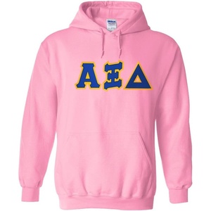 Greekgear Alpha Xi Delta Lettered Hooded Sweatshirt(Light Pink)