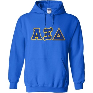 Greekgear Alpha Xi Delta Lettered Hooded Sweatshirt(Royal Blue)