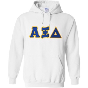 Greekgear Alpha Xi Delta Lettered Hooded Sweatshirt(White)