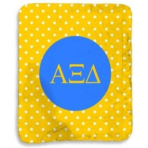 Greekgear Alpha Xi Delta Polka Dots Sherpa Lap Blanket