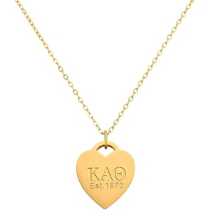 Greekgear Kappa Alpha Theta Heart Tag Necklace