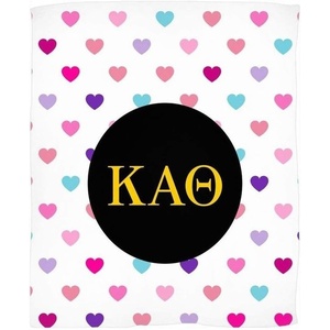 Greekgear Kappa Alpha Theta Hearts Fleece Blanket