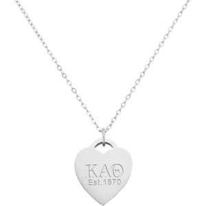 Greekgear Kappa Alpha Theta Silver Heart Necklace