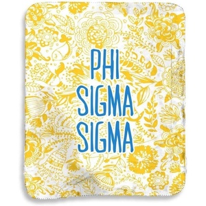 Greekgear Phi Sigma Sigma Floral Sherpa Lap Blanket