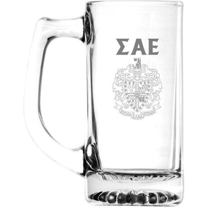Greekgear Sigma Alpha Epsilon Glass Engraved 25 Ounce Mug
