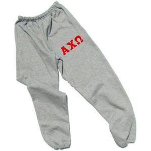 Greekgear Women’s Alpha Chi Omega Lettered Thigh Sweatpants(Sports Grey)