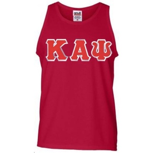 Kappa Alpha Psi Fraternity Men’s Greek Lettered Tank Top T-Shirt(Red)