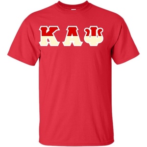 Kappa Alpha Psi Two Tone Greek Lettered T-Shirt(1. Heather Red)