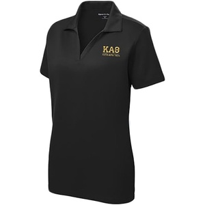Kappa Alpha Theta Greek Letter Polo Shirts(Black)