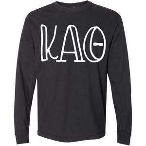 Kappa Alpha Theta Greek Long Sleeve T-Shirt(Black)