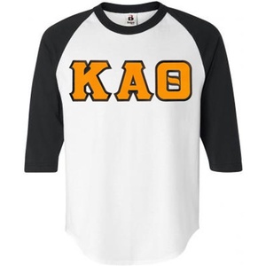 Kappa Alpha Theta Lettered Raglan Shirt(White W/Black)