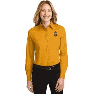 Kappa Alpha Theta Long Sleeve Oxford(Athletic Gold/Light Stone)