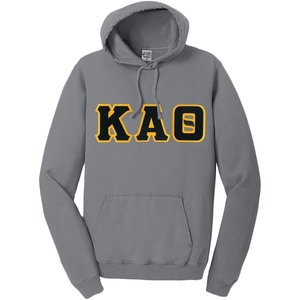 Kappa Alpha Theta Pigment-Dyed Lettered Hooded Sweatshirt(Pewter)