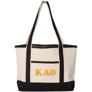 Kappa Alpha Theta Sailing Tote Bag(Natural/ Black)
