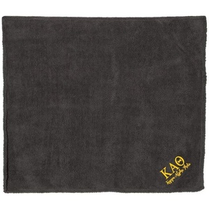 Kappa Alpha Theta Sherpa Blanket Charcoal w/Light Gold Thread Color