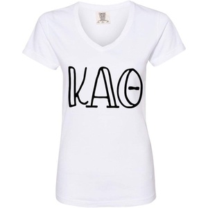 Kappa Alpha Theta V-Neck T-Shirt(White)